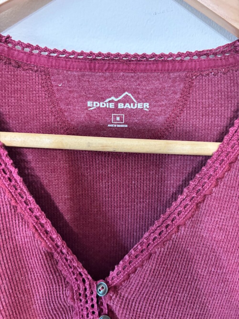 Eddie Bauer Henley Shirt, Size M - Picture 3 of 3